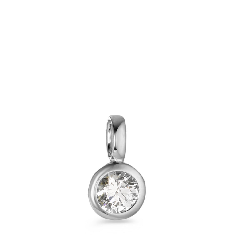 Pendant 9k White Gold Zirconia White Ø7 mm