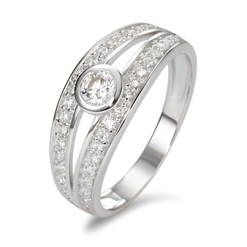 Ring 9k White Gold Zirconia White, 45 Stones