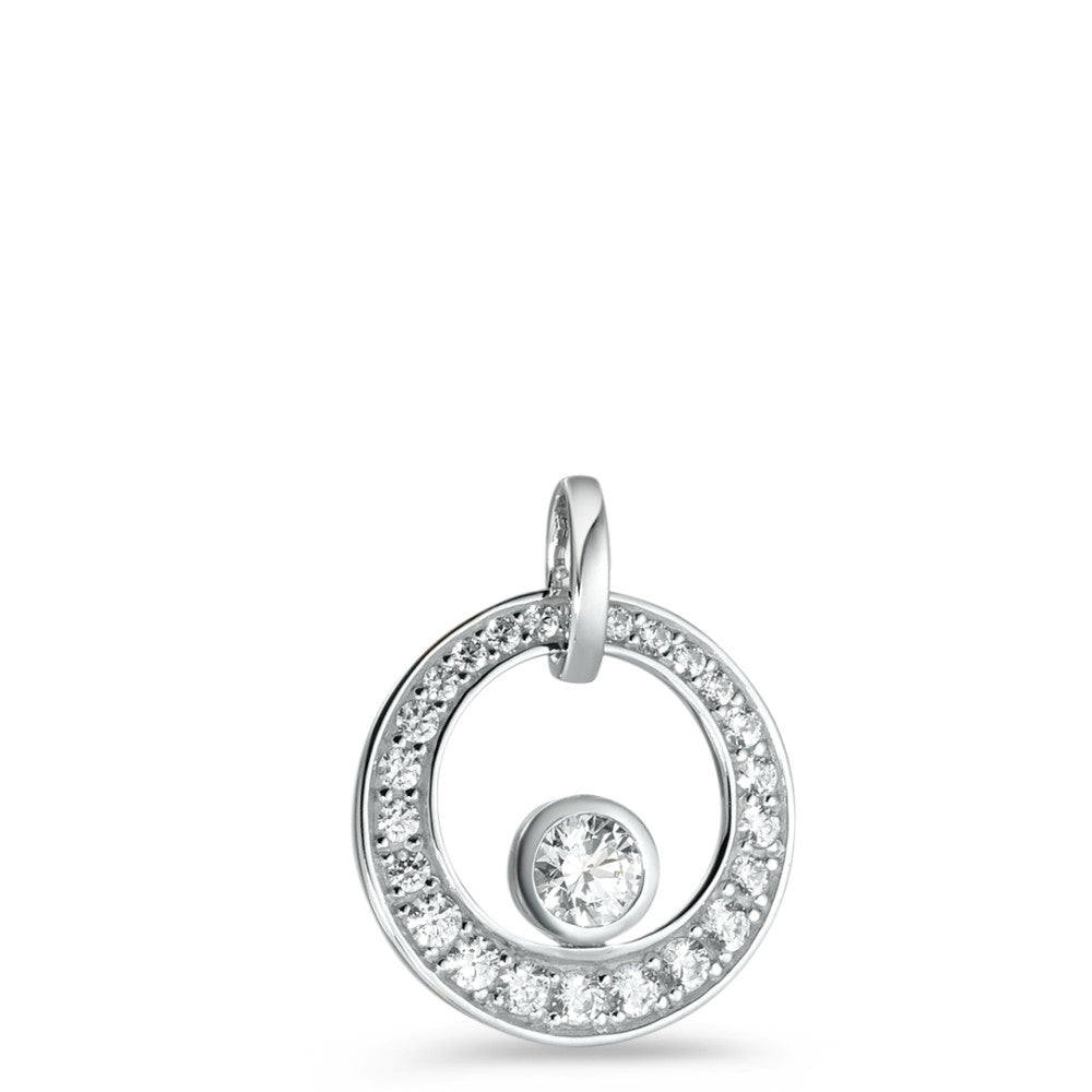 Pendant 9k White Gold Zirconia White, 24 Stones Ø15 mm