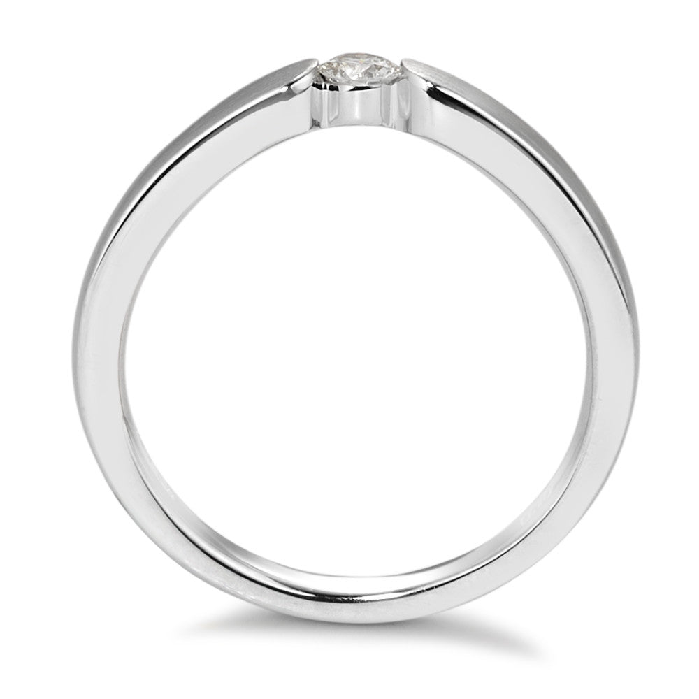 Solitaire ring 18k White Gold Diamond White, 0.10 ct, brilliant, w-si