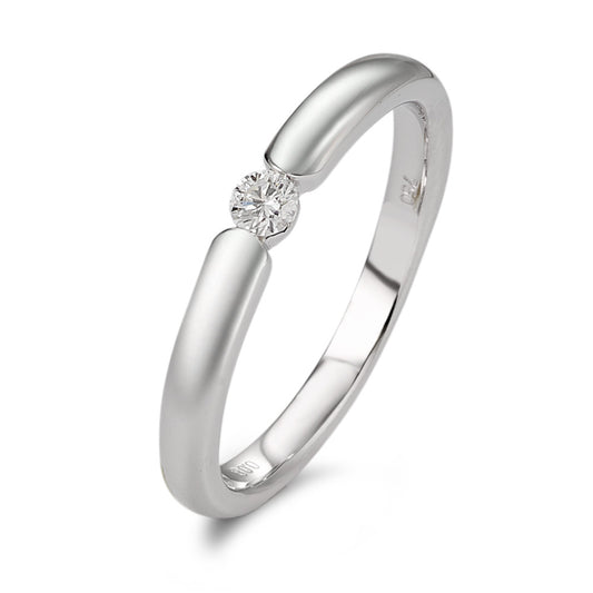 Solitaire ring 18k White Gold Diamond White, 0.08 ct, brilliant, w-si