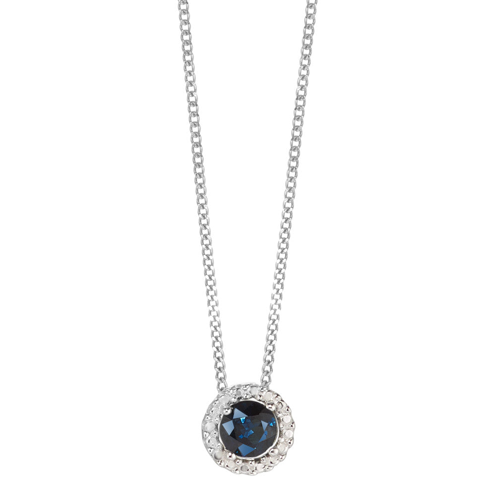 Necklace 9k White Gold Sapphire 42-45 cm Ø6.5 mm