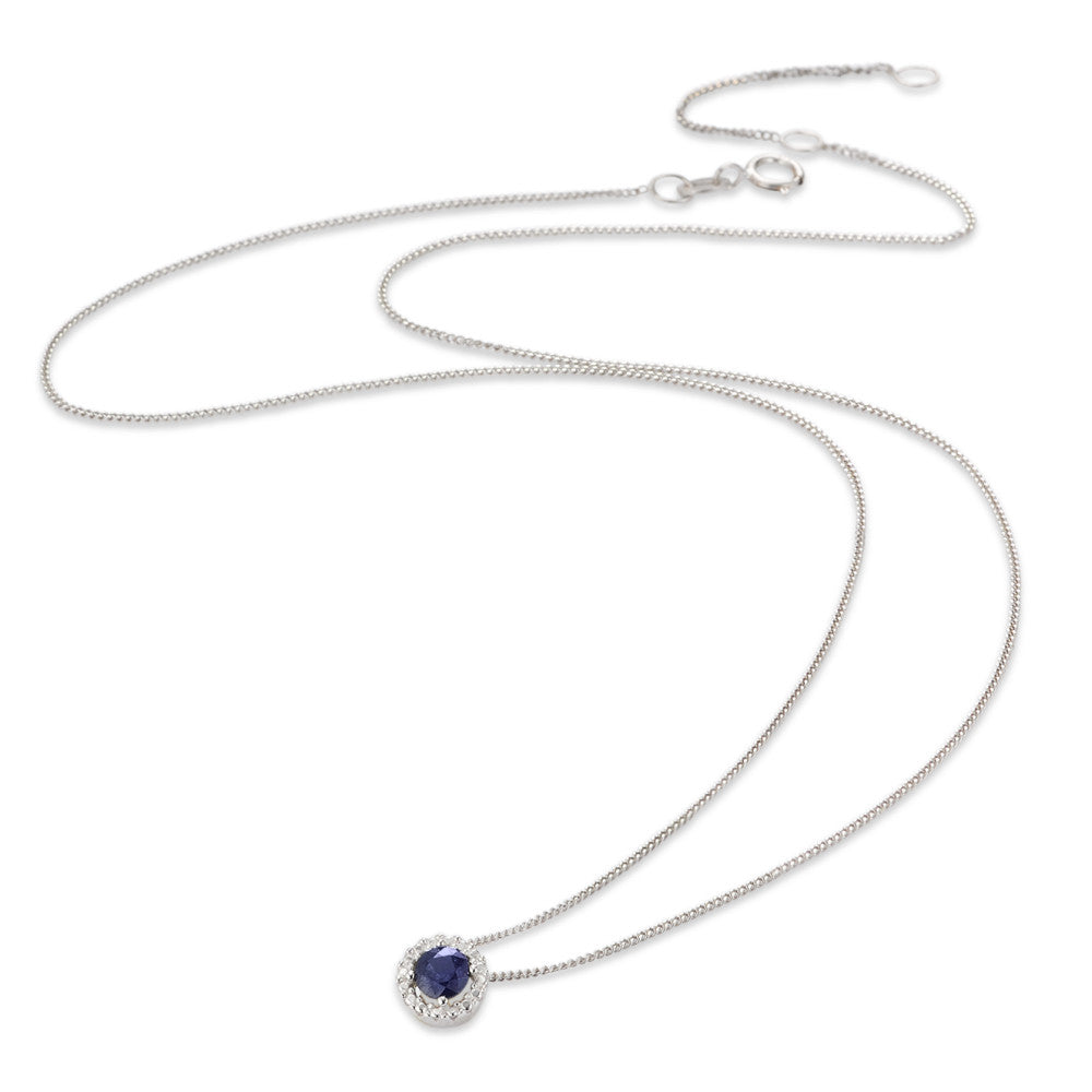 Necklace 9k White Gold Sapphire 42-45 cm Ø6.5 mm