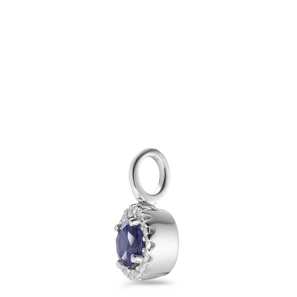 Pendant 9k White Gold Sapphire Ø6 mm