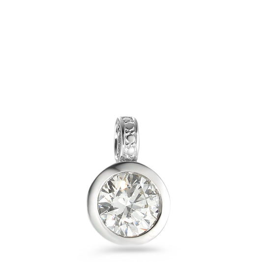 Pendant 9k White Gold Zirconia White Ø8 mm