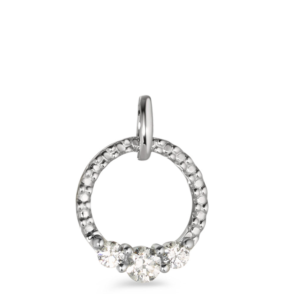 Pendant 9k White Gold Zirconia White, 3 Stones Ø11 mm