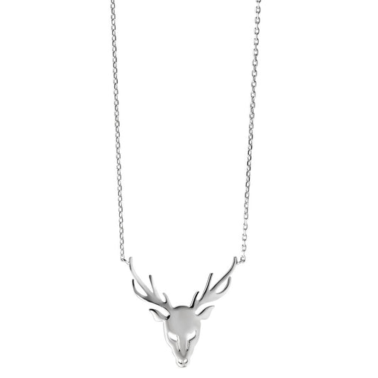 Necklace Silver Rhodium plated Deer 40-45 cm Ø25 mm