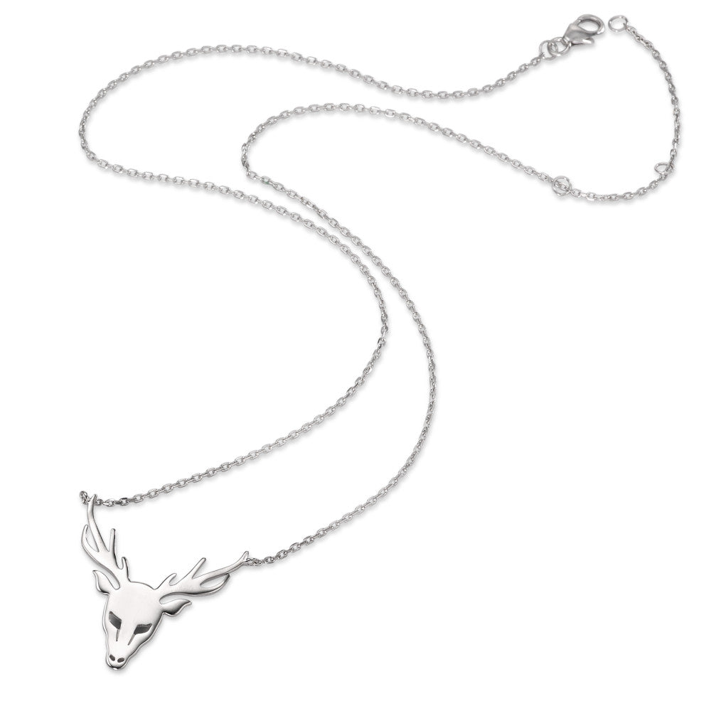 Necklace Silver Rhodium plated Deer 40-45 cm Ø25 mm