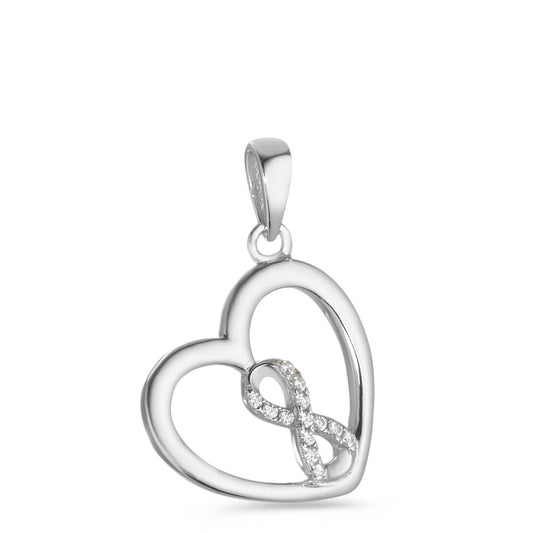 Pendant Silver Zirconia 13 Stones Rhodium plated Infinity Ø15 mm