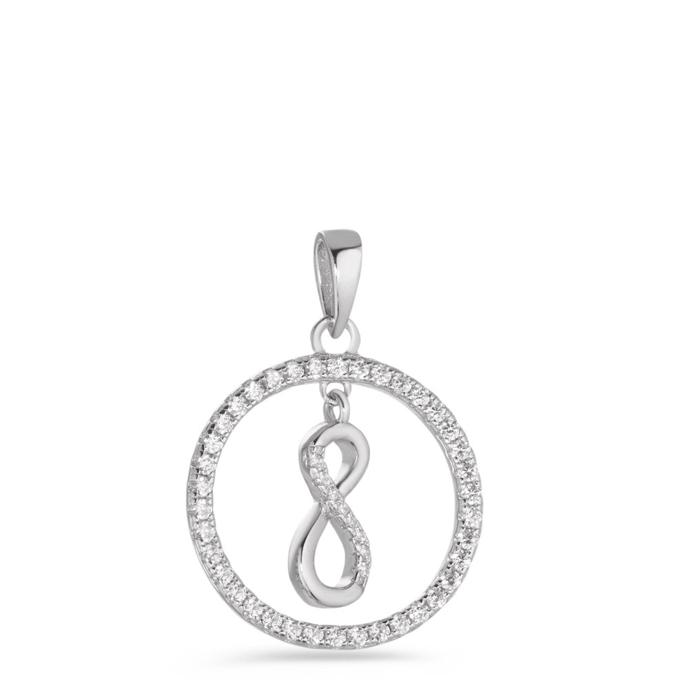 Pendant Silver Zirconia Rhodium plated Infinity Ø18 mm