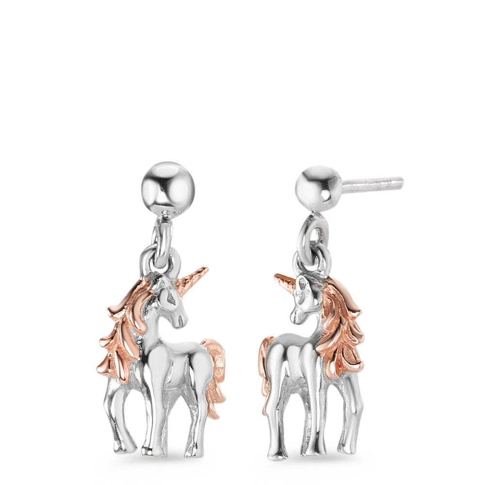 Drop Earrings Silver Rose Bicolor Unicorn