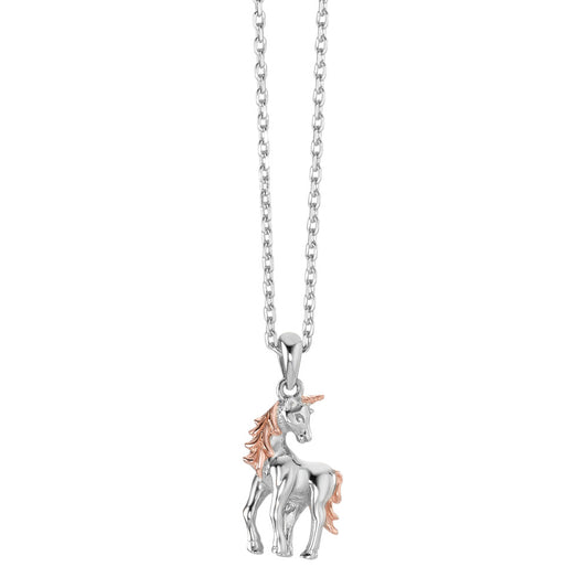 Necklace with pendant Silver Rose Bicolor Unicorn 36-38 cm