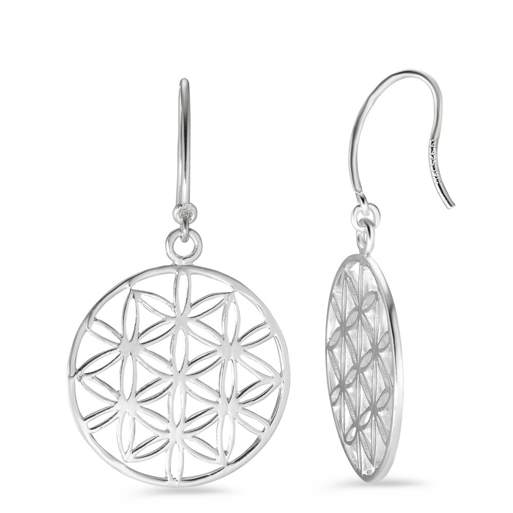 Drop Earrings Silver Flower Of Life Ø20 mm