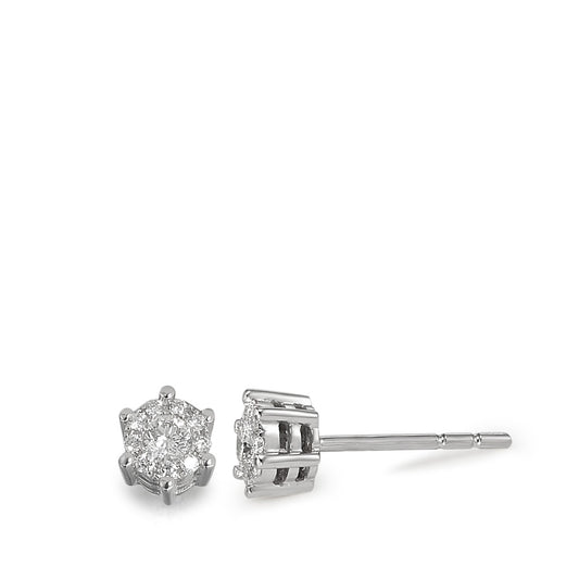 Stud earrings 18k White Gold Diamond 0.185 ct, 20 Stones, w-si Ø4.5 mm