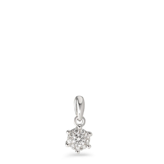 Pendant 18k White Gold Diamond 0.085 ct, 10 Stones, w-si Ø4.5 mm