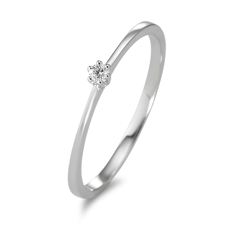 Solitaire ring 18k White Gold Diamond 0.03 ct, w-si