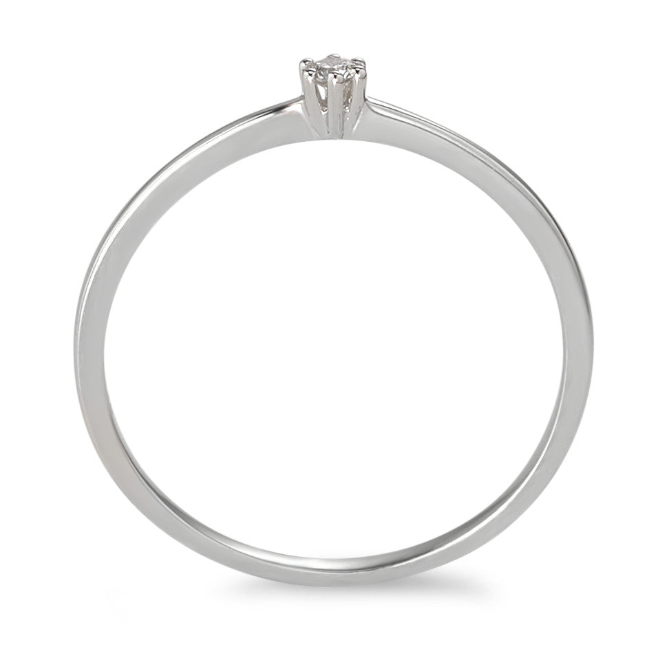 Solitaire ring 18k White Gold Diamond 0.03 ct, w-si