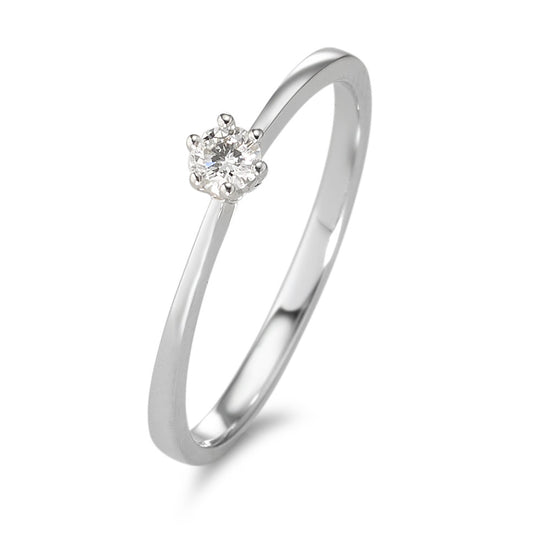 Solitaire ring 18k White Gold Diamond 0.10 ct, w-si