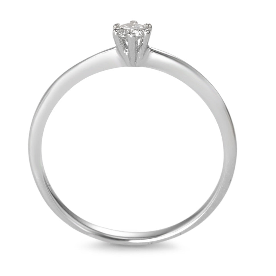 Solitaire ring 18k White Gold Diamond 0.10 ct, w-si