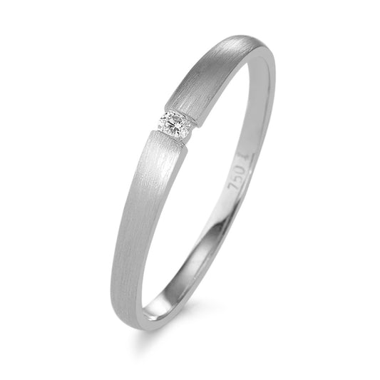 Solitaire ring 18k White Gold Diamond 0.03 ct, w-si