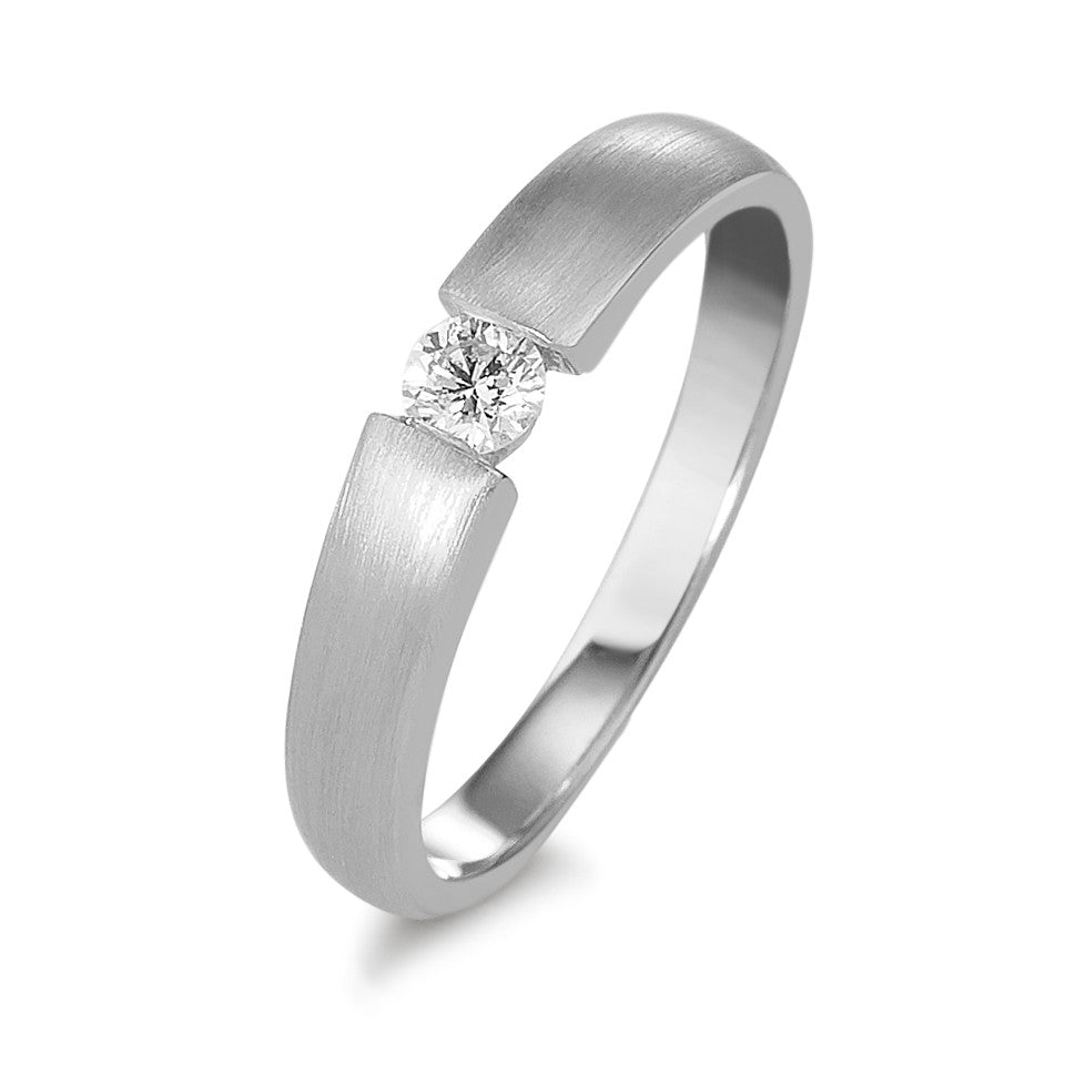 Solitaire ring 18k White Gold Diamond 0.10 ct, w-si