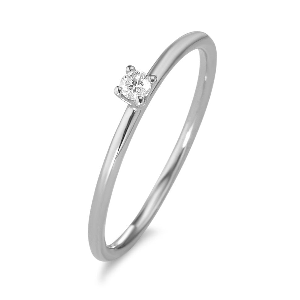 Solitaire ring 18k White Gold Diamond 0.05 ct, w-si