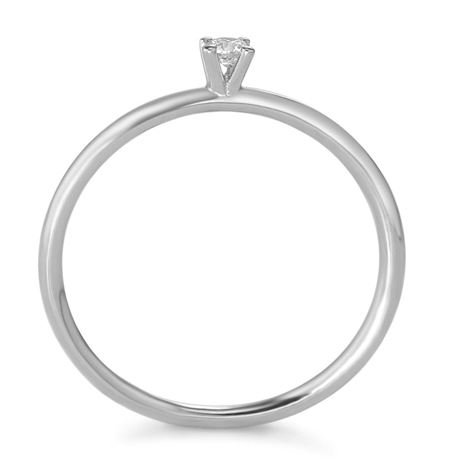 Solitaire ring 18k White Gold Diamond 0.05 ct, w-si