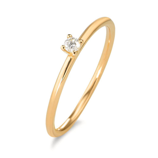 Solitaire ring 18k Yellow Gold Diamond 0.05 ct, w-si