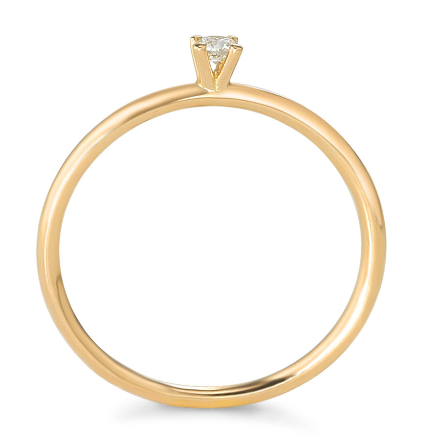 Solitaire ring 18k Yellow Gold Diamond 0.05 ct, w-si