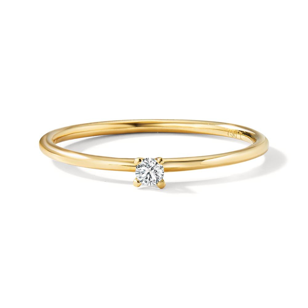 Solitaire ring 18k Yellow Gold Diamond 0.05 ct, w-si