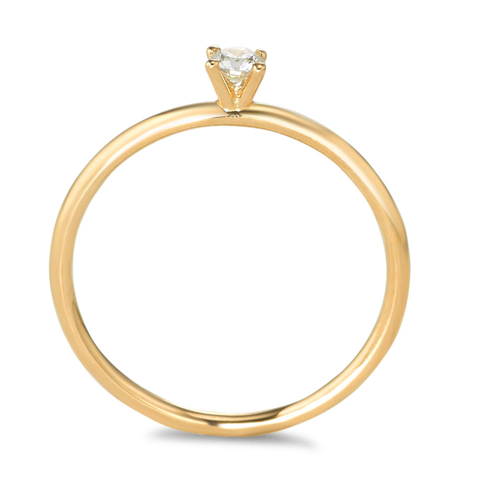 Solitaire ring 18k Yellow Gold Diamond 0.10 ct, w-si