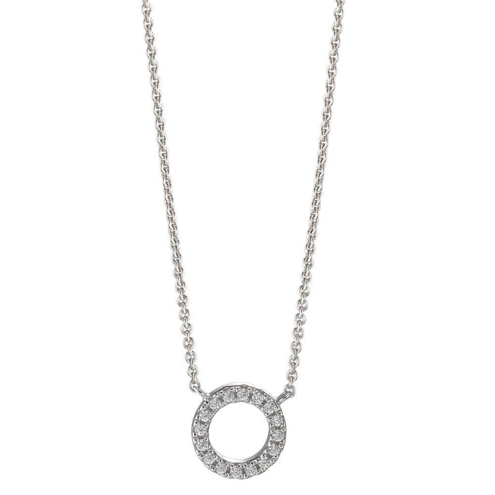 Necklace 9k White Gold Zirconia 16 Stones 40-42 cm