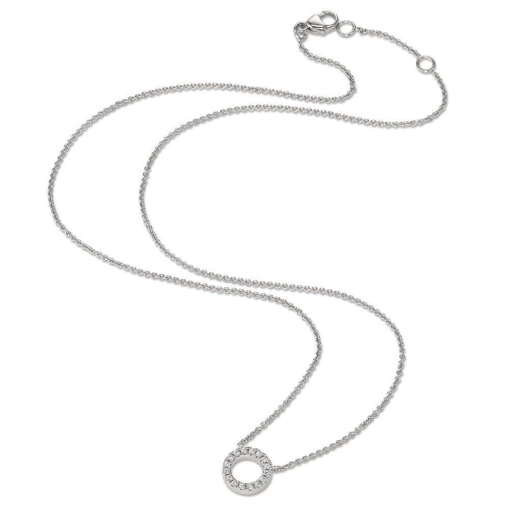 Necklace 9k White Gold Zirconia 16 Stones 40-42 cm