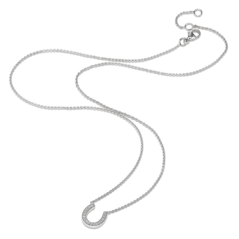 Necklace 9k White Gold Zirconia 17 Stones 40-42 cm