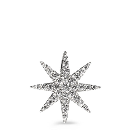 Pendant 9k White Gold Zirconia Star Ø14 mm