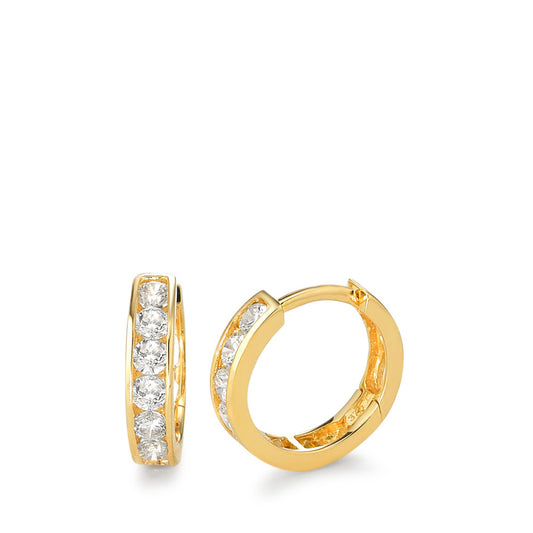 Hinged hoop 9k Yellow Gold Zirconia 14 Stones