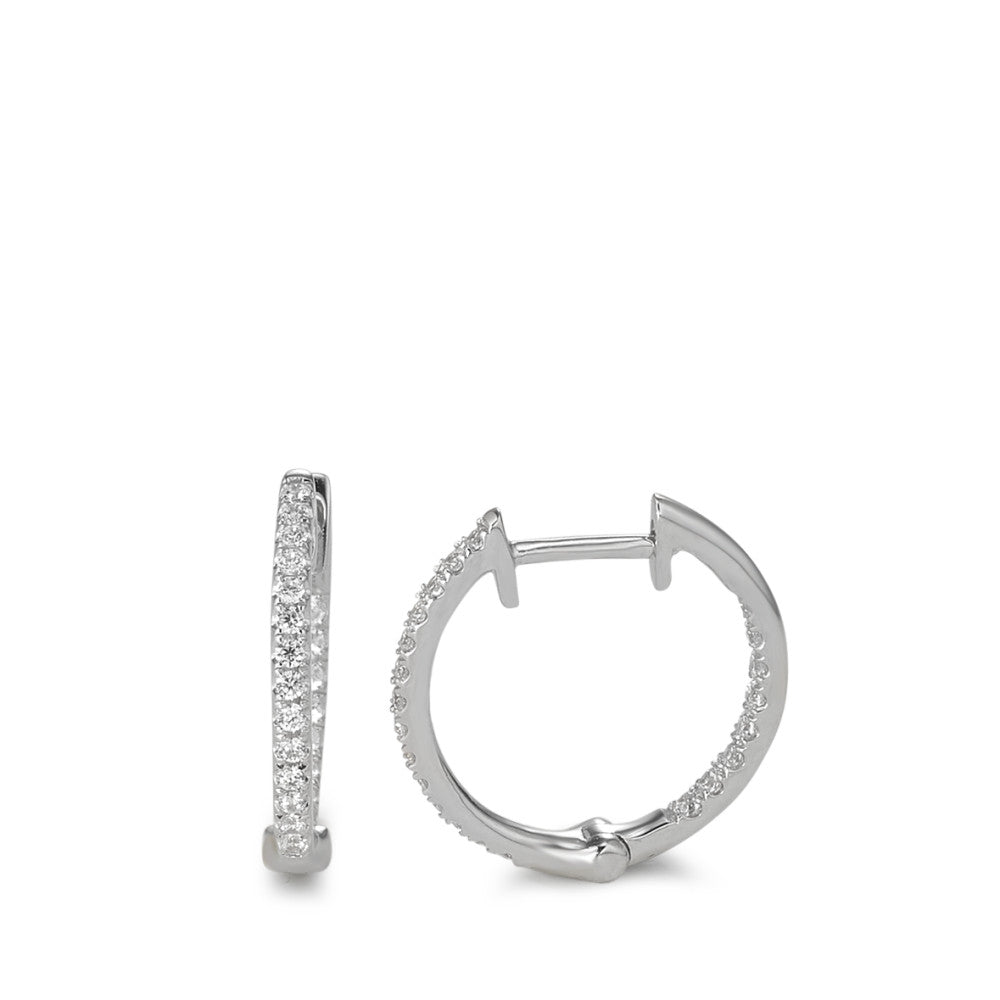 Hinged hoop 9k White Gold Zirconia 44 Stones