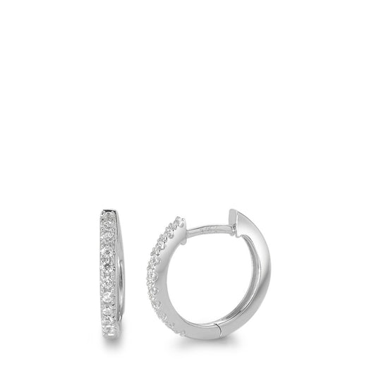 Hinged hoop 9k White Gold Zirconia 20 Stones