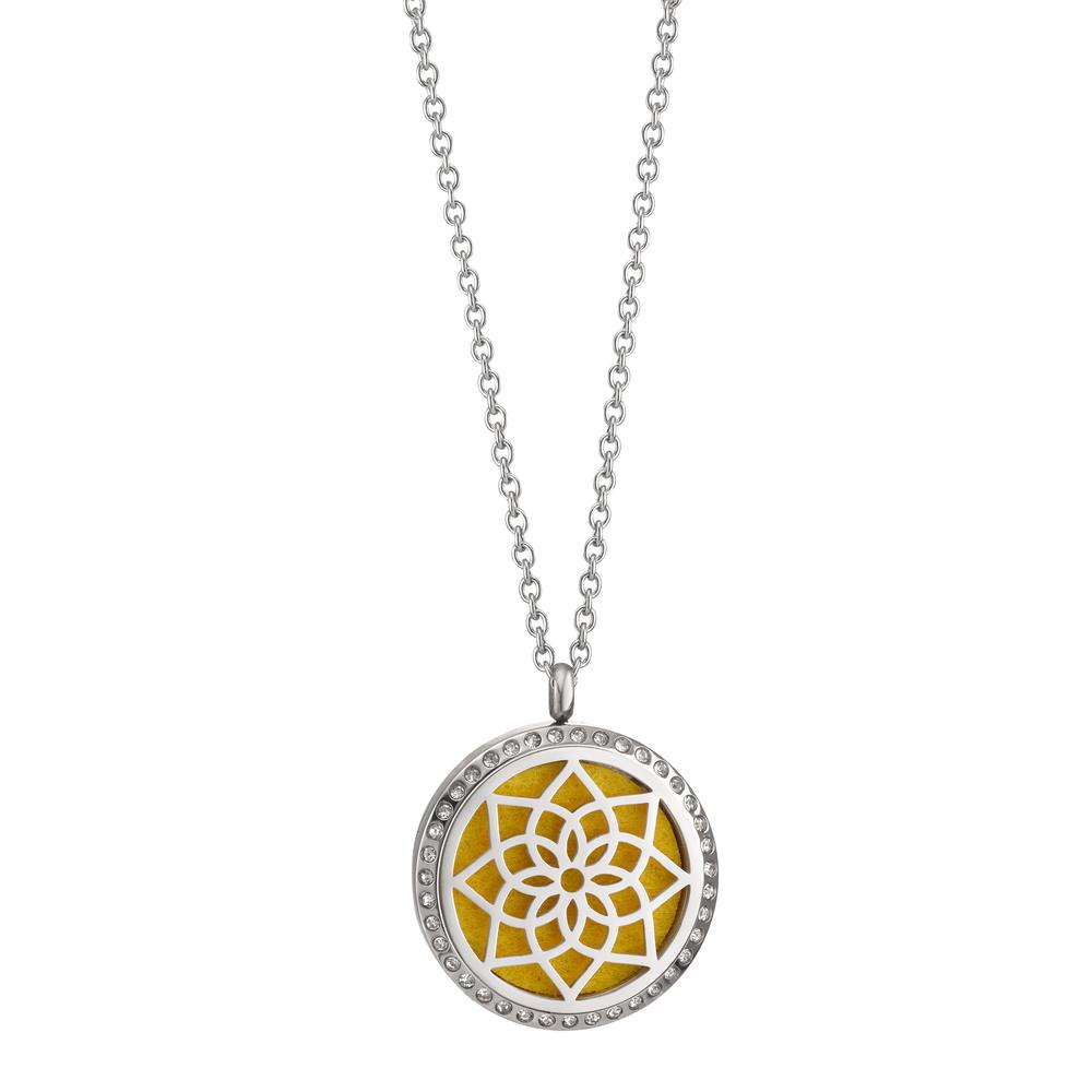 Necklace with pendant Stainless steel Zirconia Flower Of Life 44-47 cm