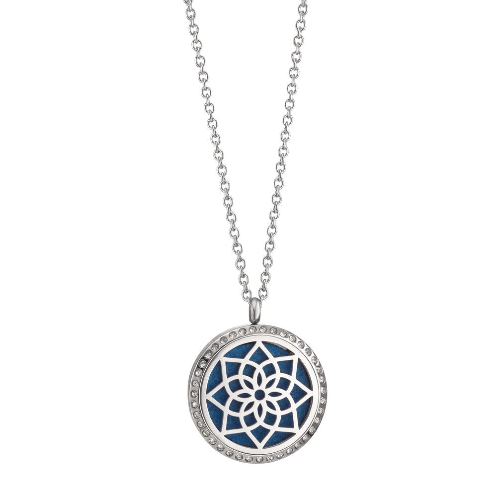 Necklace with pendant Stainless steel Zirconia Flower Of Life 44-47 cm