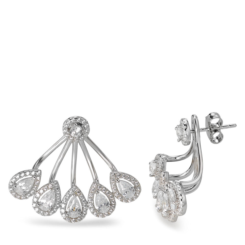 Drop Earrings Silver Zirconia Rhodium plated