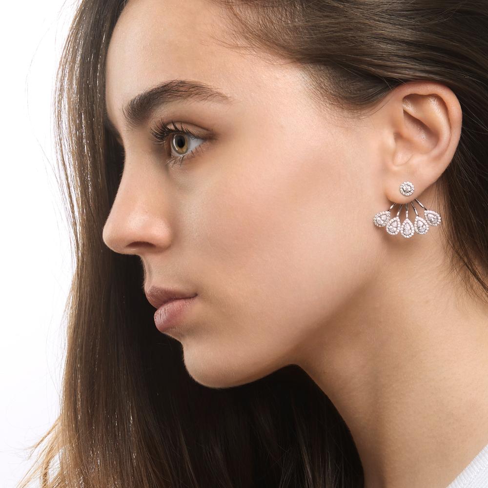 Drop Earrings Silver Zirconia Rhodium plated