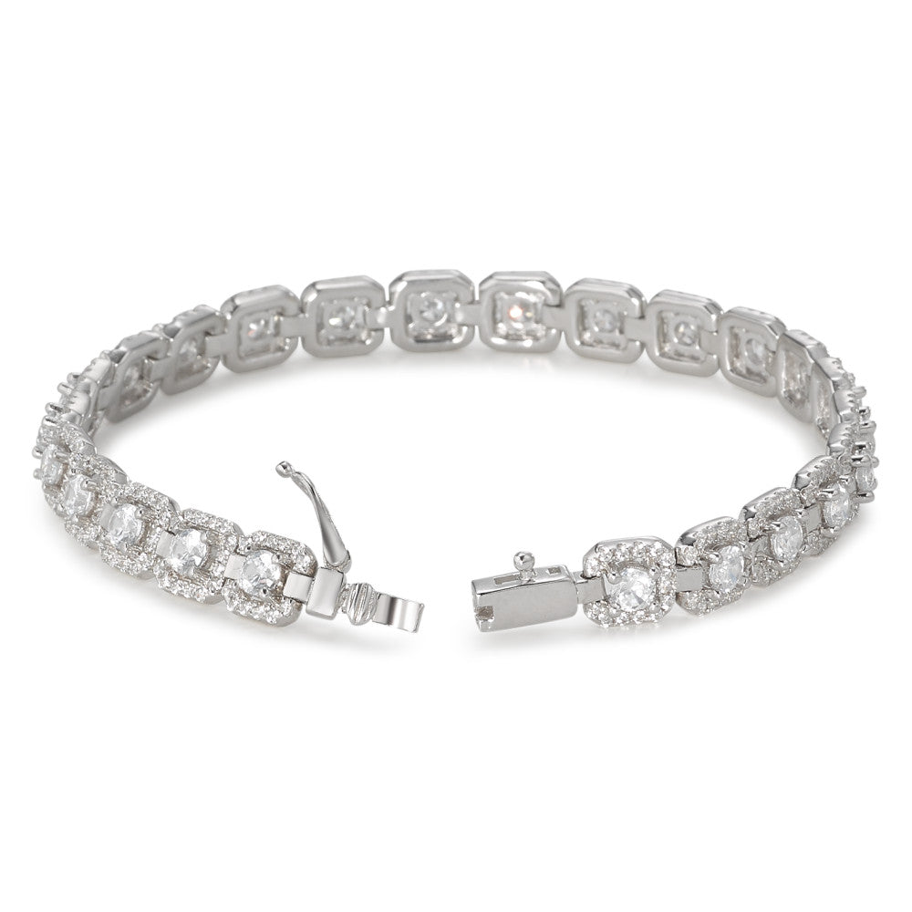 Bracelet Silver Zirconia Rhodium plated 18.5 cm