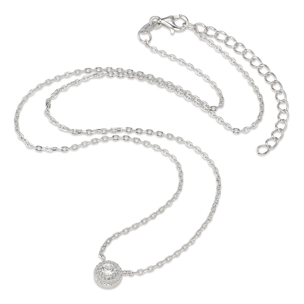 Necklace Silver Zirconia Rhodium plated 39-44 cm Ø7 mm