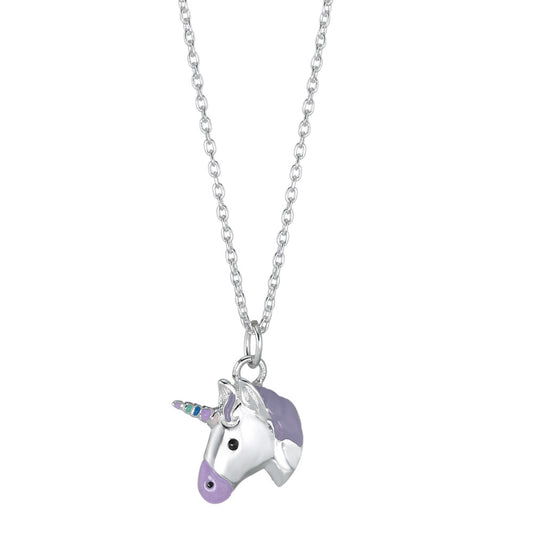 Necklace with pendant Silver Lacquered Unicorn 36-38 cm