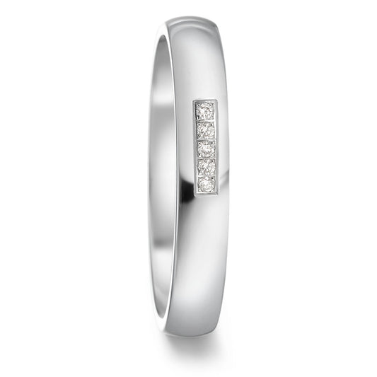 Wedding Ring Stainless steel Diamond 0.04 ct, 5 Stones, tw-si