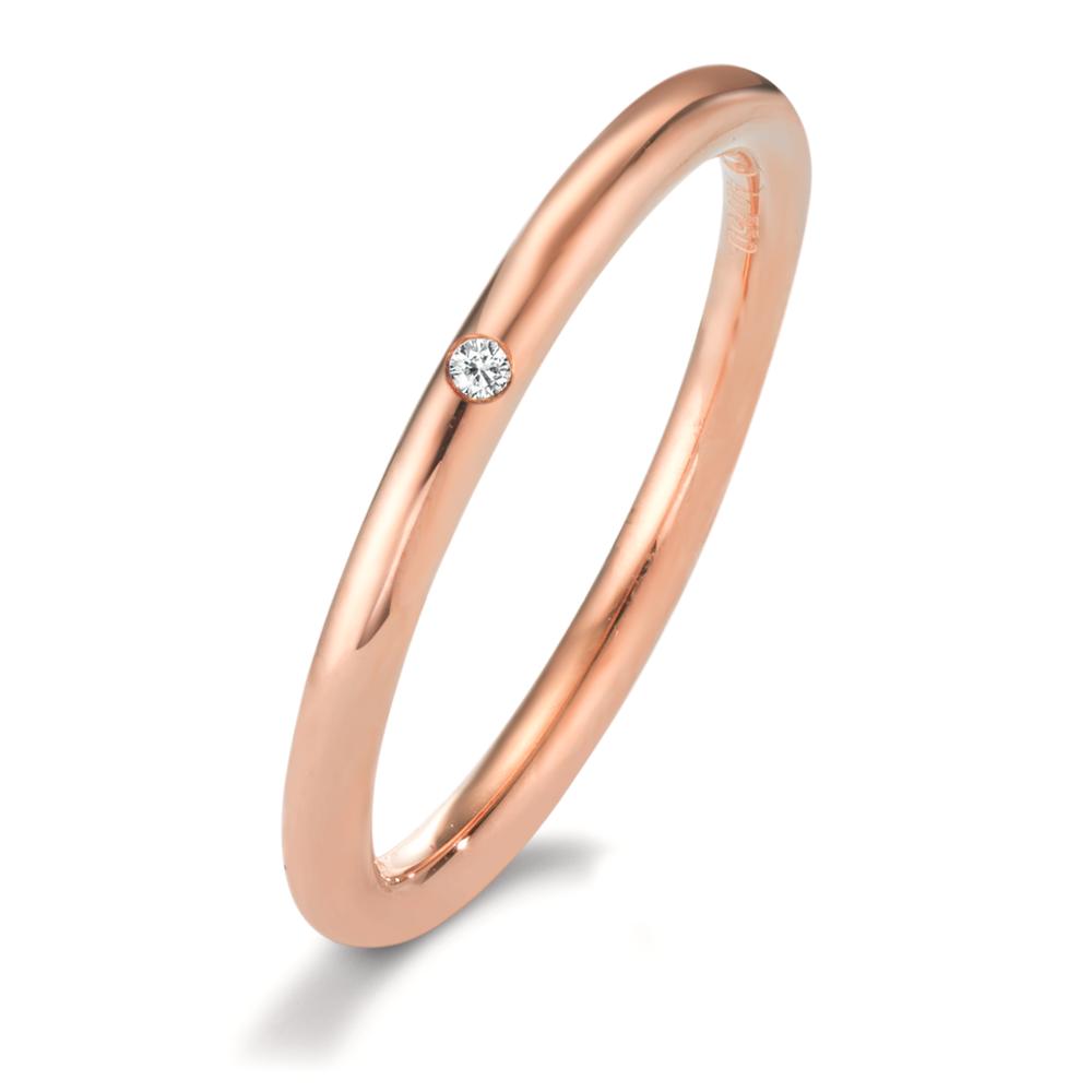 Stacking ring 18k Red Gold Diamond 0.01 ct, w-si