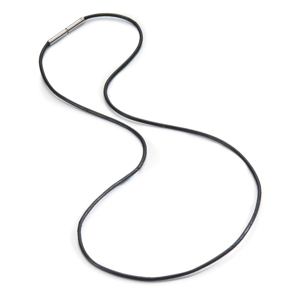 Necklace Leather, Stainless steel 38 cm Ø1 mm