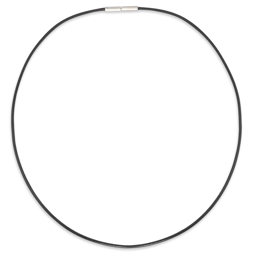 Necklace Leather, Stainless steel 42 cm Ø1.5 mm