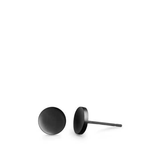 Stud earrings Stainless steel Black IP coated Ø7.5 mm